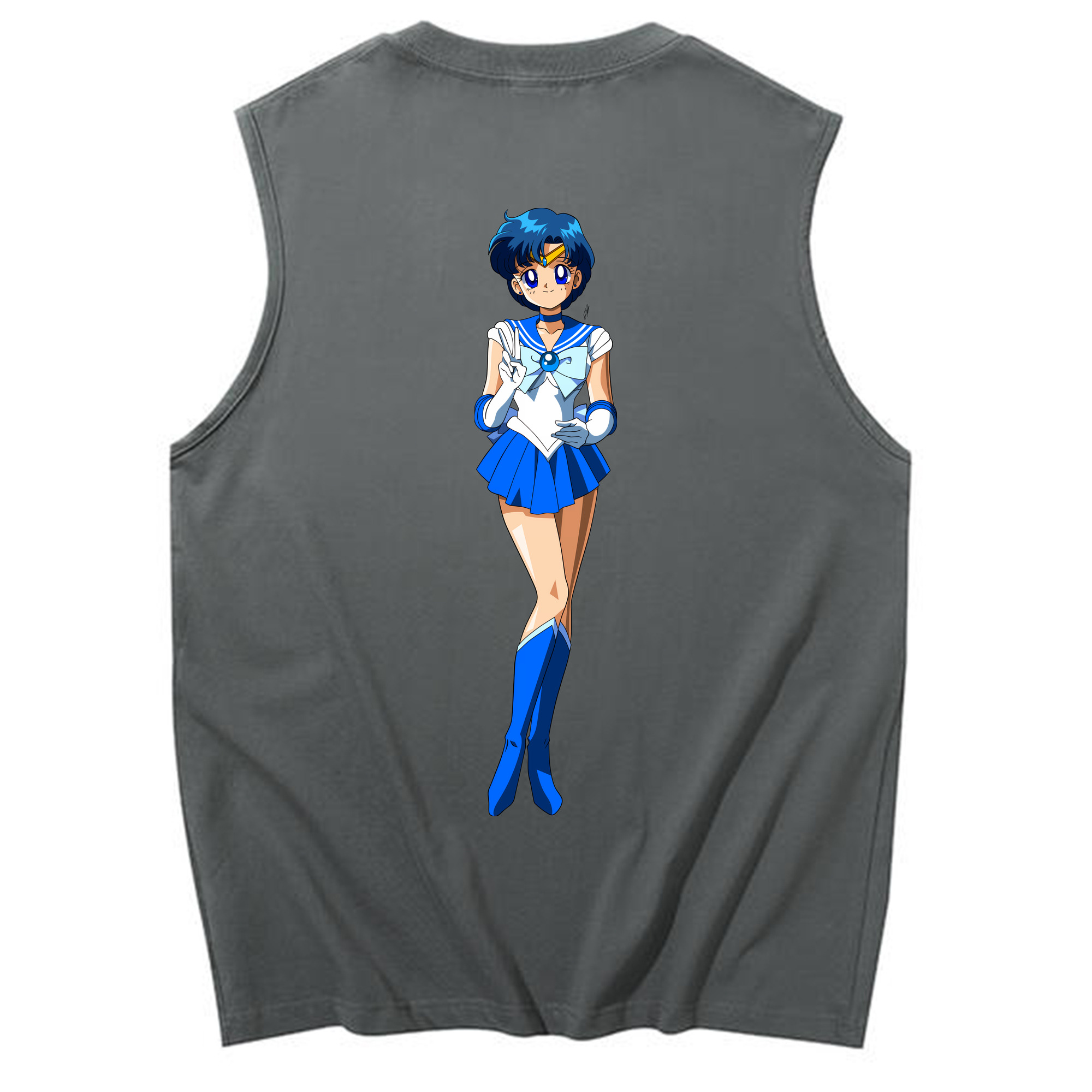 （画像用） 美少女戦士セーラームーン 水野 亜美 みずの あみ Sailor Moon Mizuno Ami コットン100％タンクトップ（背面プリント）